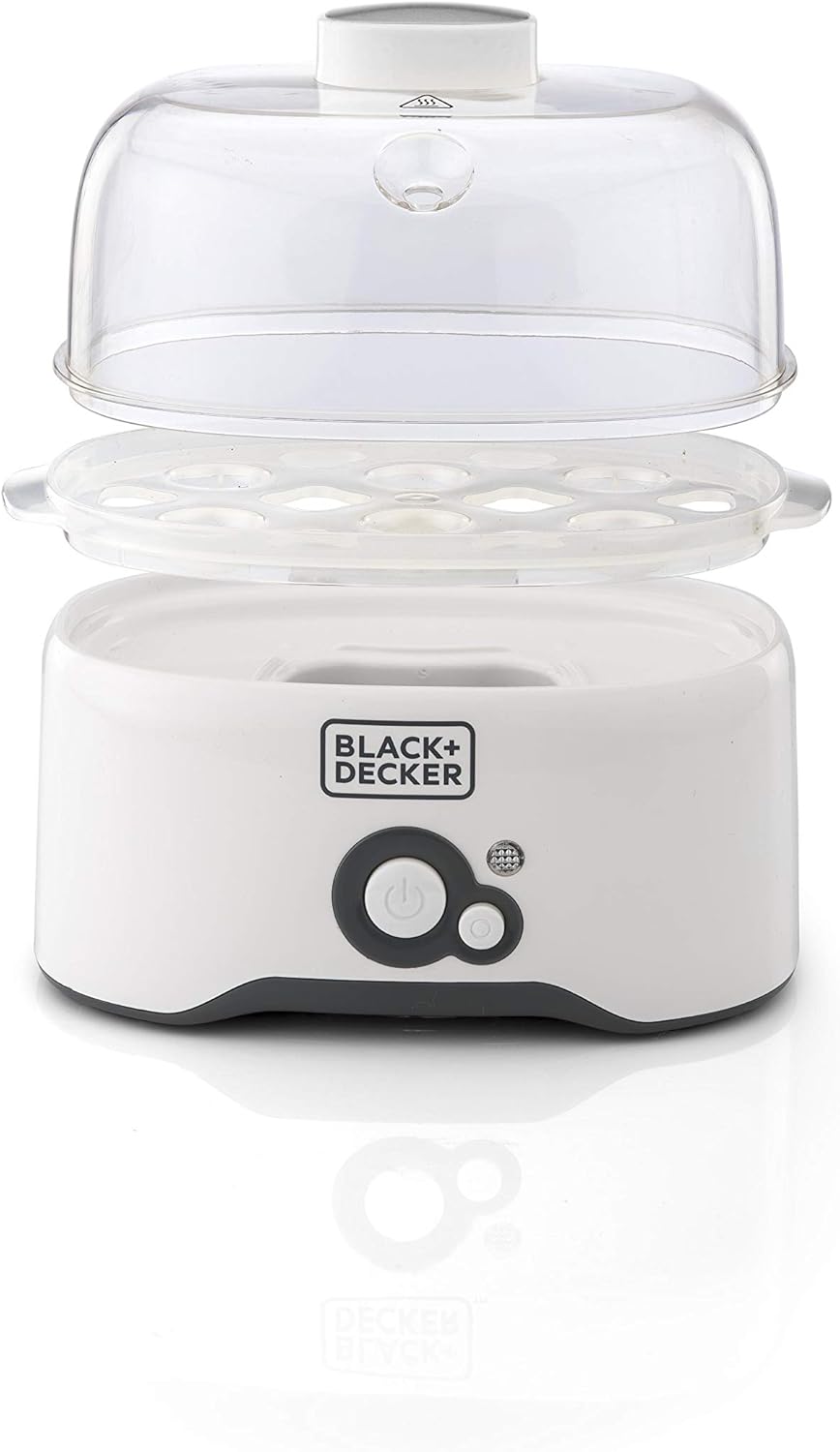 Black+Decker, Egg Cooker - White, Fast & Easy Egg Boiler for Perfect Results  Eg200-B5
