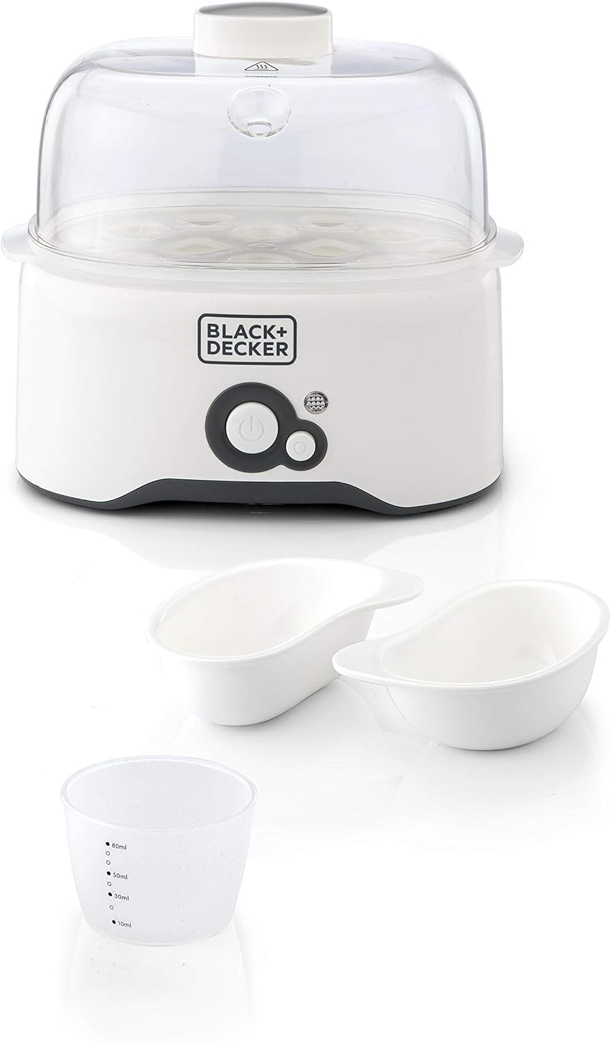 Black+Decker, Egg Cooker - White, Fast & Easy Egg Boiler for Perfect Results  Eg200-B5