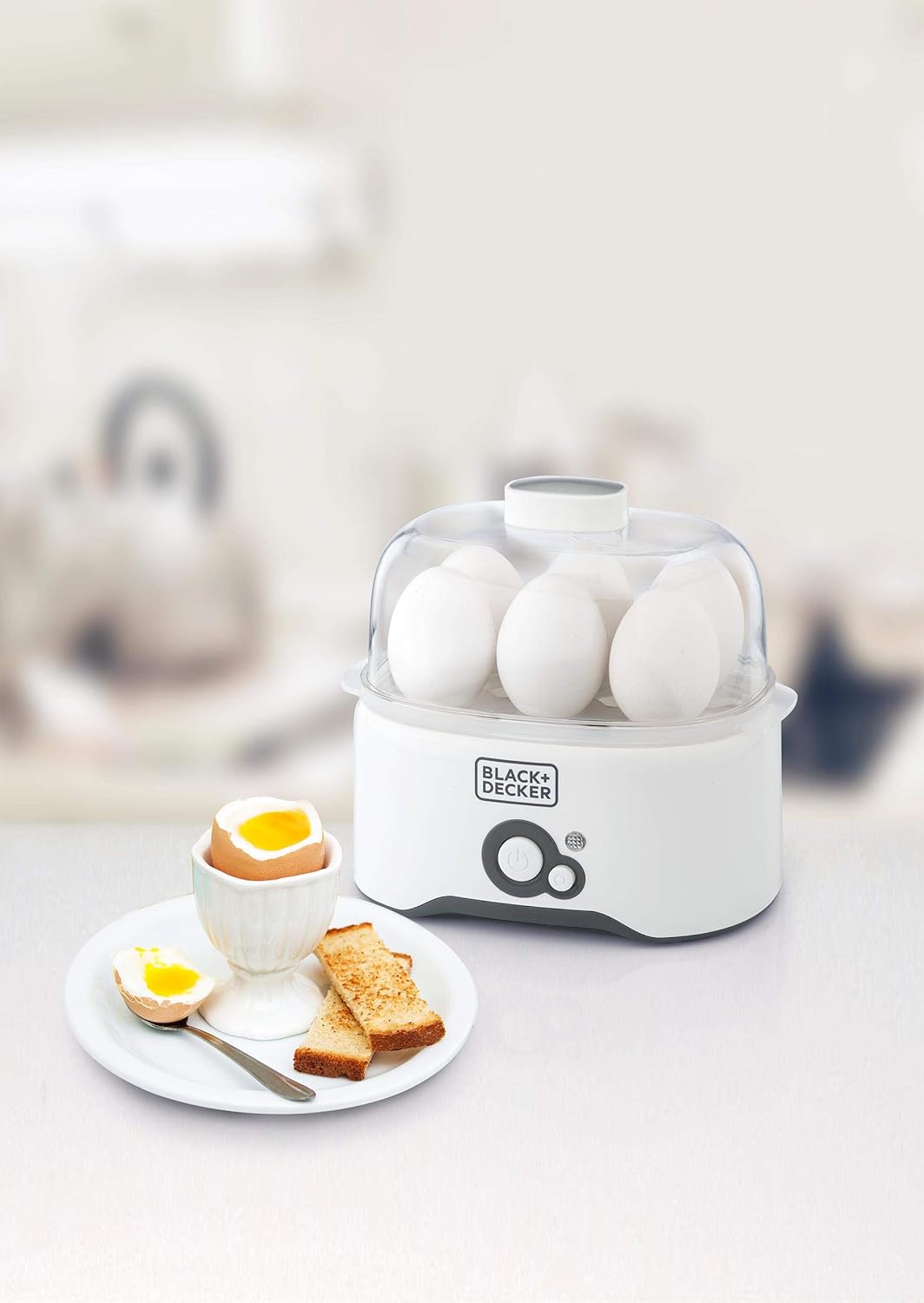 Black+Decker, Egg Cooker - White, Fast & Easy Egg Boiler for Perfect Results  Eg200-B5