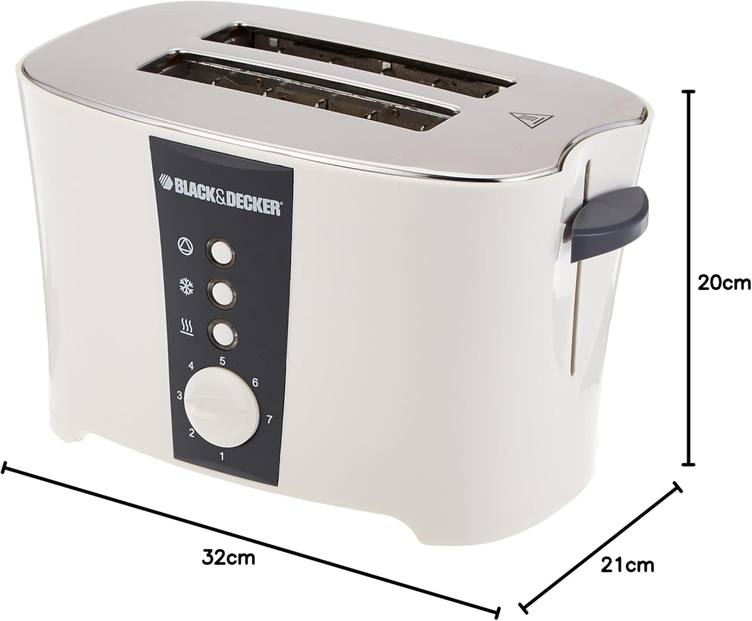 Black+Decker, 800W 2-Slice Cool Touch Design with Adjustable Browning , ET122