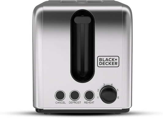Black+Decker 2 Slice Stainless Steel Toaster, ET244 Toaster BL-ET244