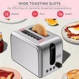 Black+Decker 2 Slice Stainless Steel Toaster, ET244
