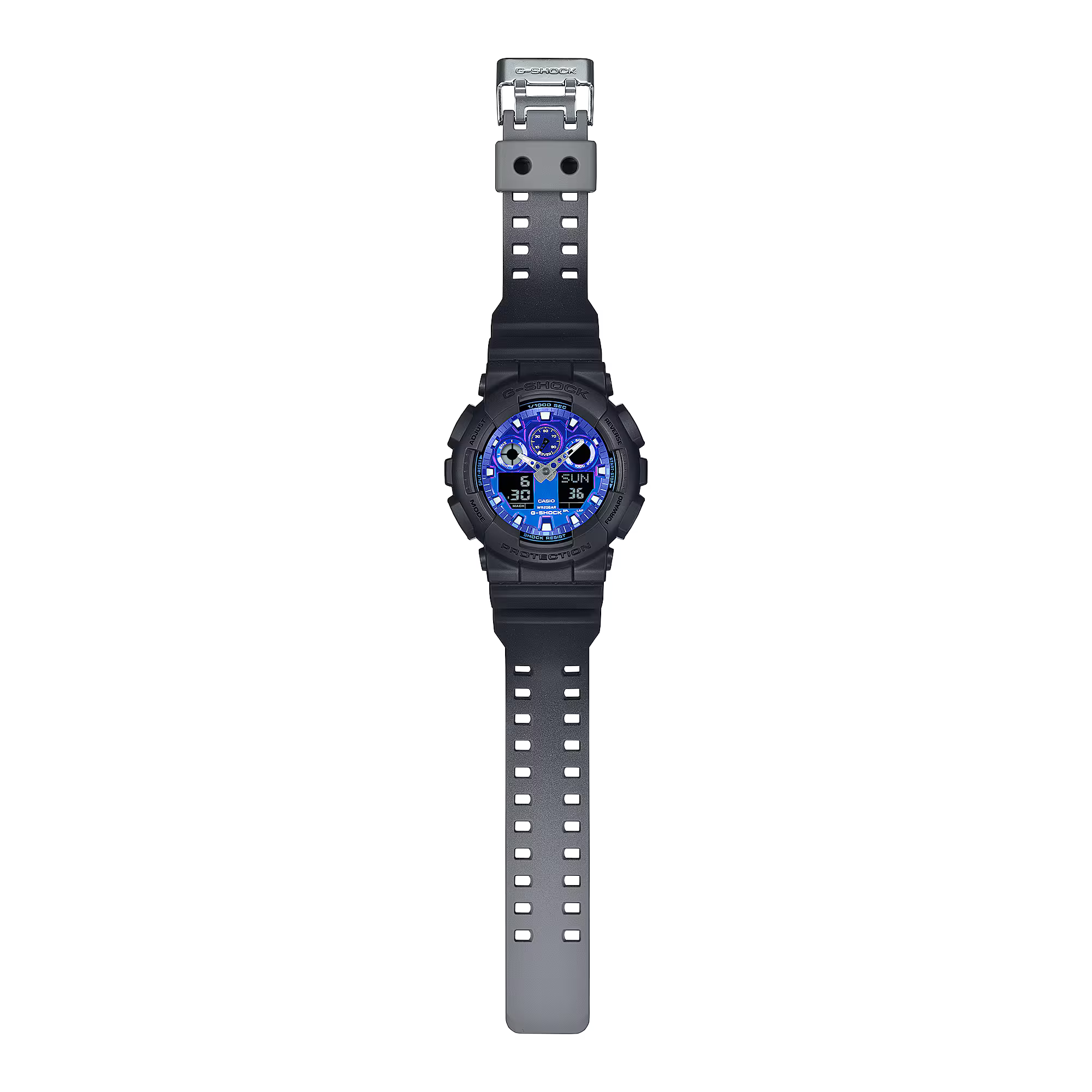 G-Shock Men's Analog-Digital Watch Blue Dial with Black Resin Band, GA-100FL-1ADR product image