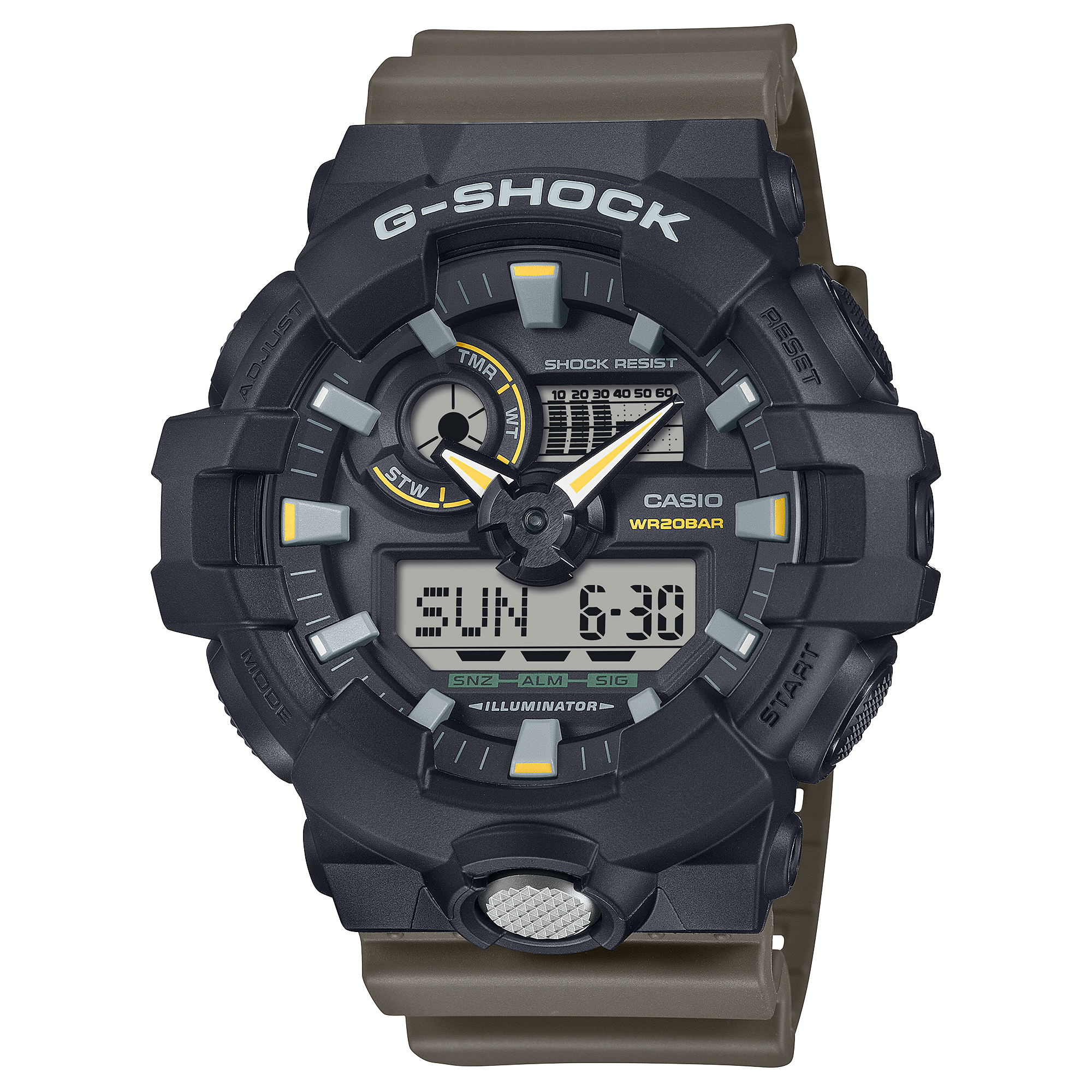 G-Shock Men's Watch Analog-Digital Dial with Brown Resin Band, GA-710TU-1A3DR