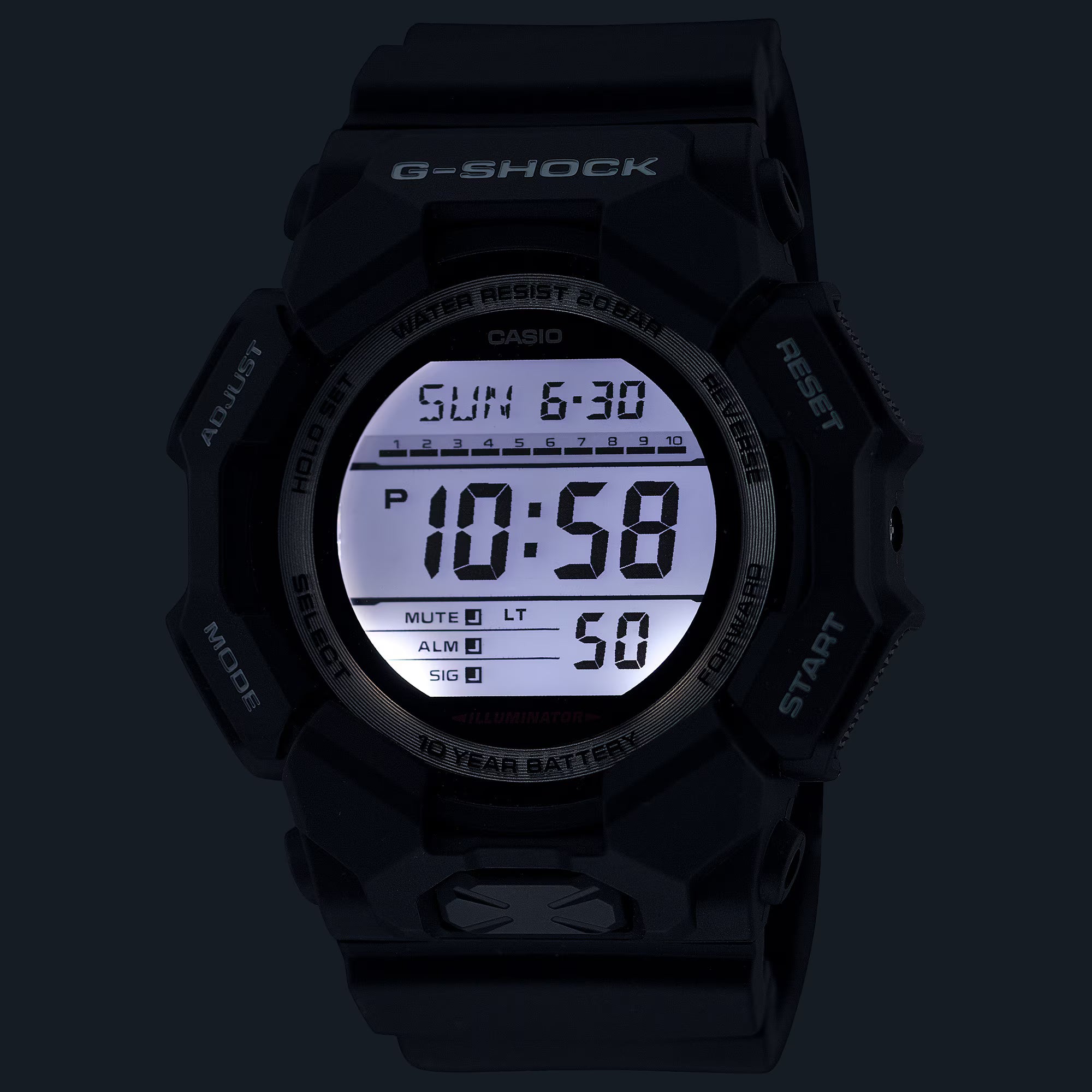 G-Shock Men's Watch Digital Dial with Black Resin Band, GD-010-1DR product image