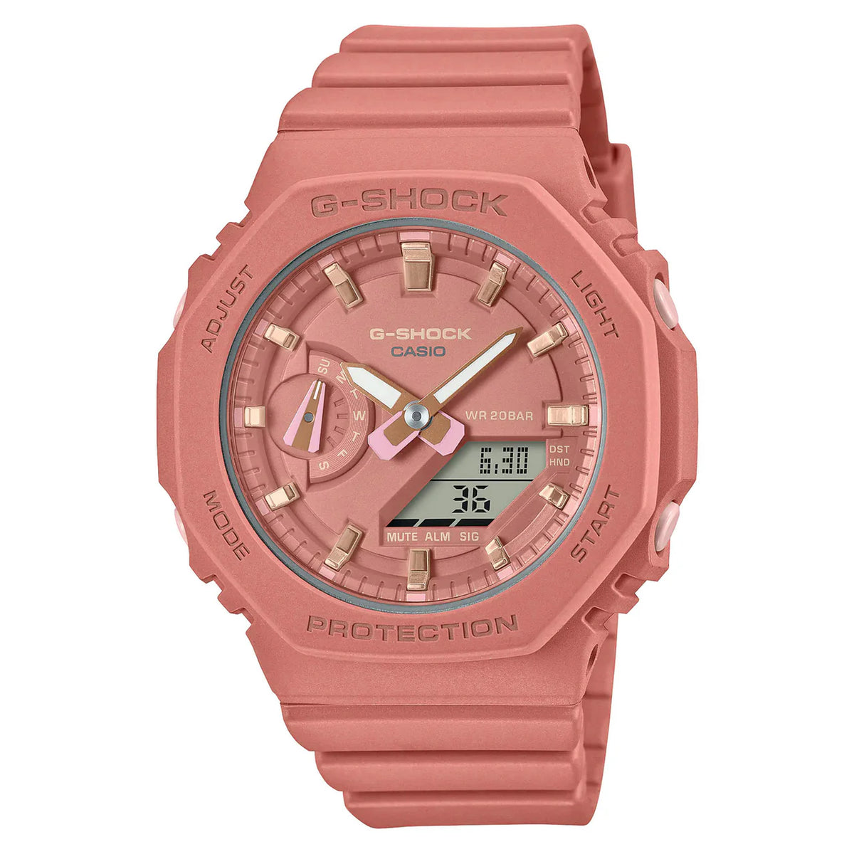 G-Shock Women's Watch Analog & Digital Combo, Pink Dial Pink Resin Band, GMA-S2100-4A2DR