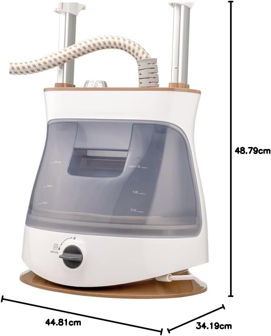 Black+Decker, Garment Steamer with Twin Pole and Ironing Board 1.5 L 2400W White/Gold, GST2400