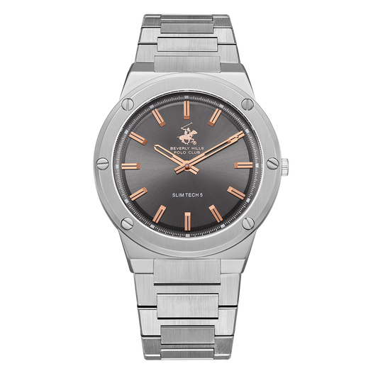 Beverly Hills Polo Club, Men's, Analog Watch, Silver Dial, with Stainless Steel Band, BH-BP3717X.360