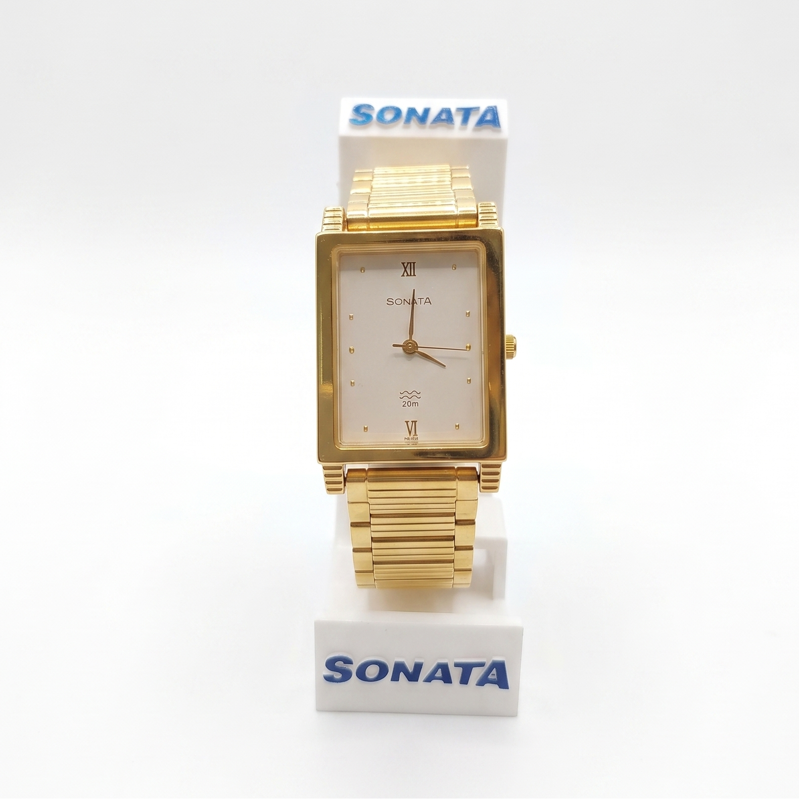 Sonata, Men, Analog, Watch, White Dial, Stainless steel Strap, 7058YM01