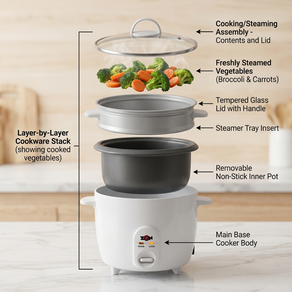 Zen Rice Cooker 1.5L 500W, ZRC800 Zen Rice Cooker ZRC800