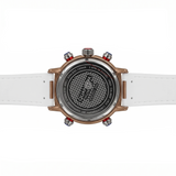 Quantum Men's Chronograph Watch Analog Black Dial with White Silicone Band, HNG956.553