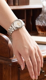 Seiko Women's Mechanical Watch Analog, White Dial Silver Stainless Band, SYMA35K