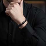 Lee Cooper Men's Bracelet - Silver/Black, LC.B.01341.650