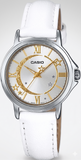 Casio, Women's Watch Analog,White Dial White Leather band, LTP-E121L-7ADF product image