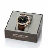 Alfajr Islamic Prayer Men's Analog-Digital Watch Black Dial With Brown Leather Strap, WK-26LS