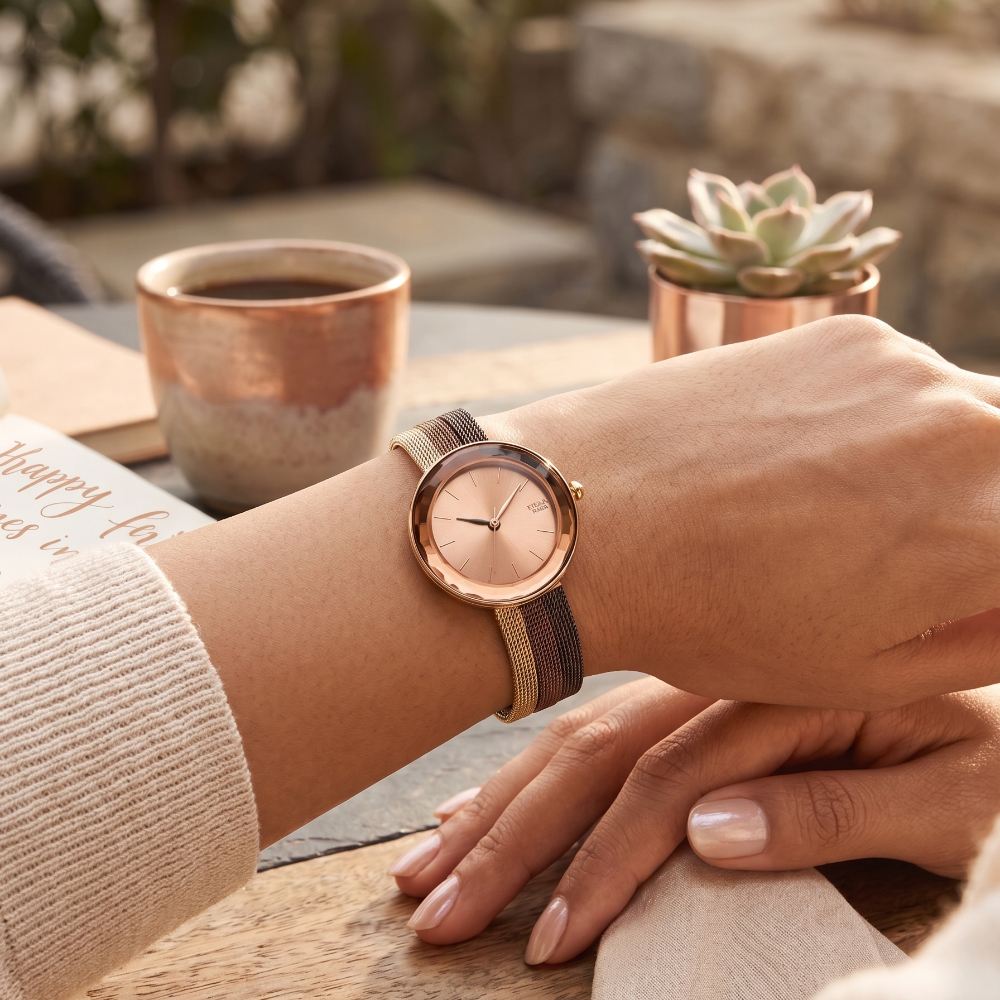 Titan Raga Delight Women's Watch Rose Gold Dial With Rose Gold Stainless Steel Band, 95153KM01