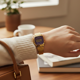 Casio, Women's Watch Digital, Blue Dial Gold Stainless Steel Band, LA670WGA-6DF