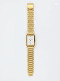 Sonata Men's Watch Analog White Dial With Gold Stainless Steel Band, 7058YM01
