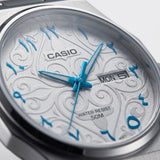 Casio Men's Analog Watch with Arabic White Dial and Silver Stainless Steel Band, MTP-E735AR-7AVDF