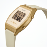 Casio Unisex Digital Watch Cream Dial with Cream Resin Strap, LW-204-9ADF