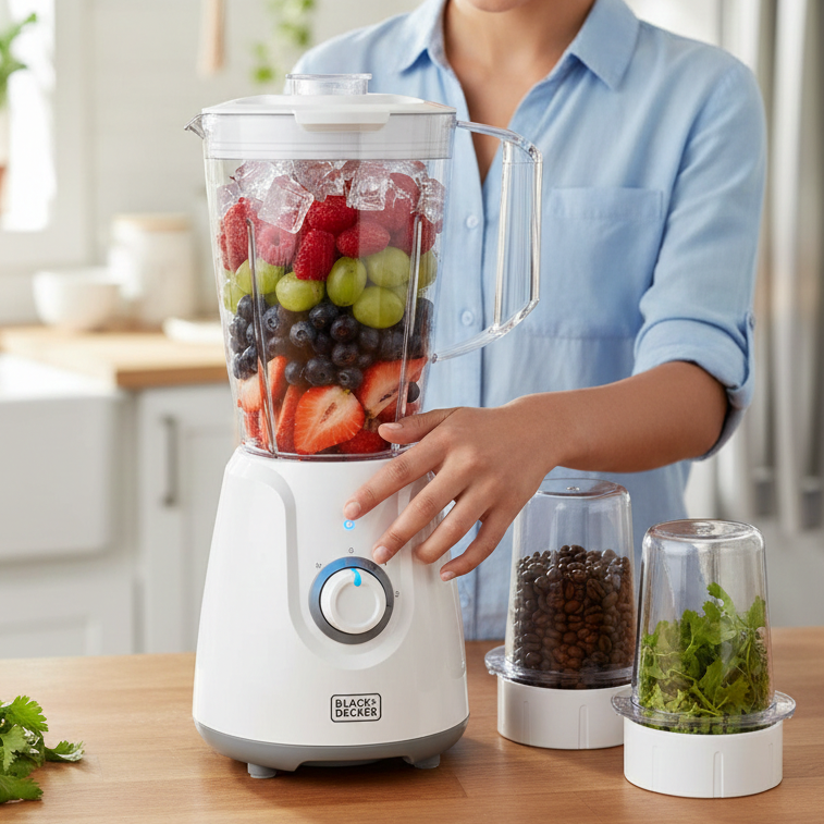 Black+Decker, 400W, Blender with Grinder Mill and Chopper Mill, BX4000 Blender BL-BX4000