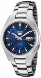 Seiko Men's Mechanical Watch Analog, Blue Dial with Silver Stainless Band, SNK615K