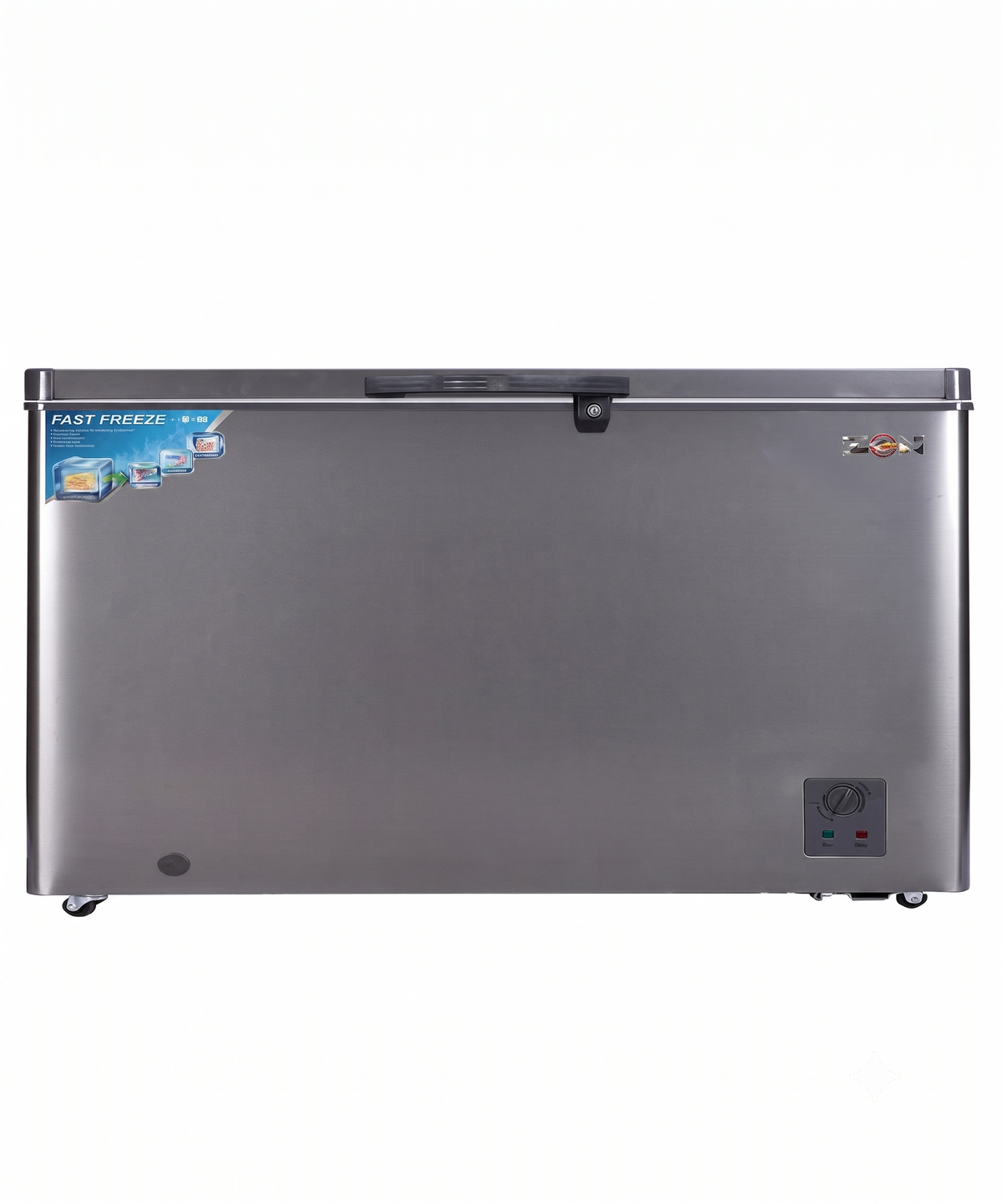 Zen Dual Thermostat Refrigerate Chest Freezer  370L Silver, ZCFS370