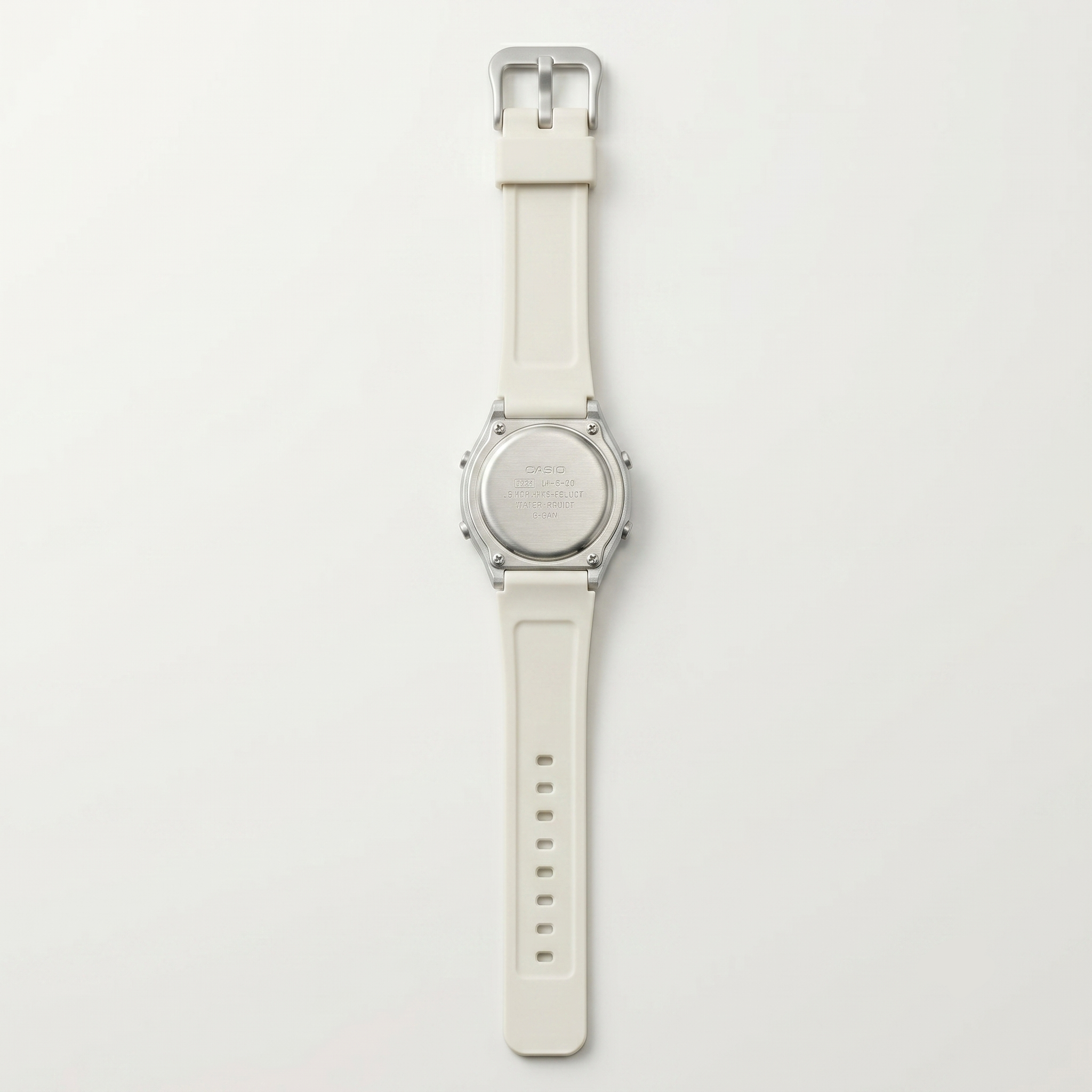 Casio Unisex Digital Watch White Dial with White Resin Strap, LW-204-7ADF