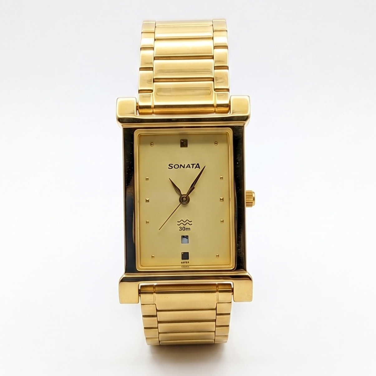 Sonata, Men, Analog, Watch, Gold Dial, Stainless steel Strap, 7057YM05