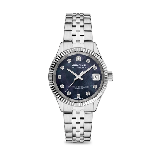 Hanowa Women's Analog Watch Black Dial with Silver Stainless Steel Bracelet, HAWLH0002602