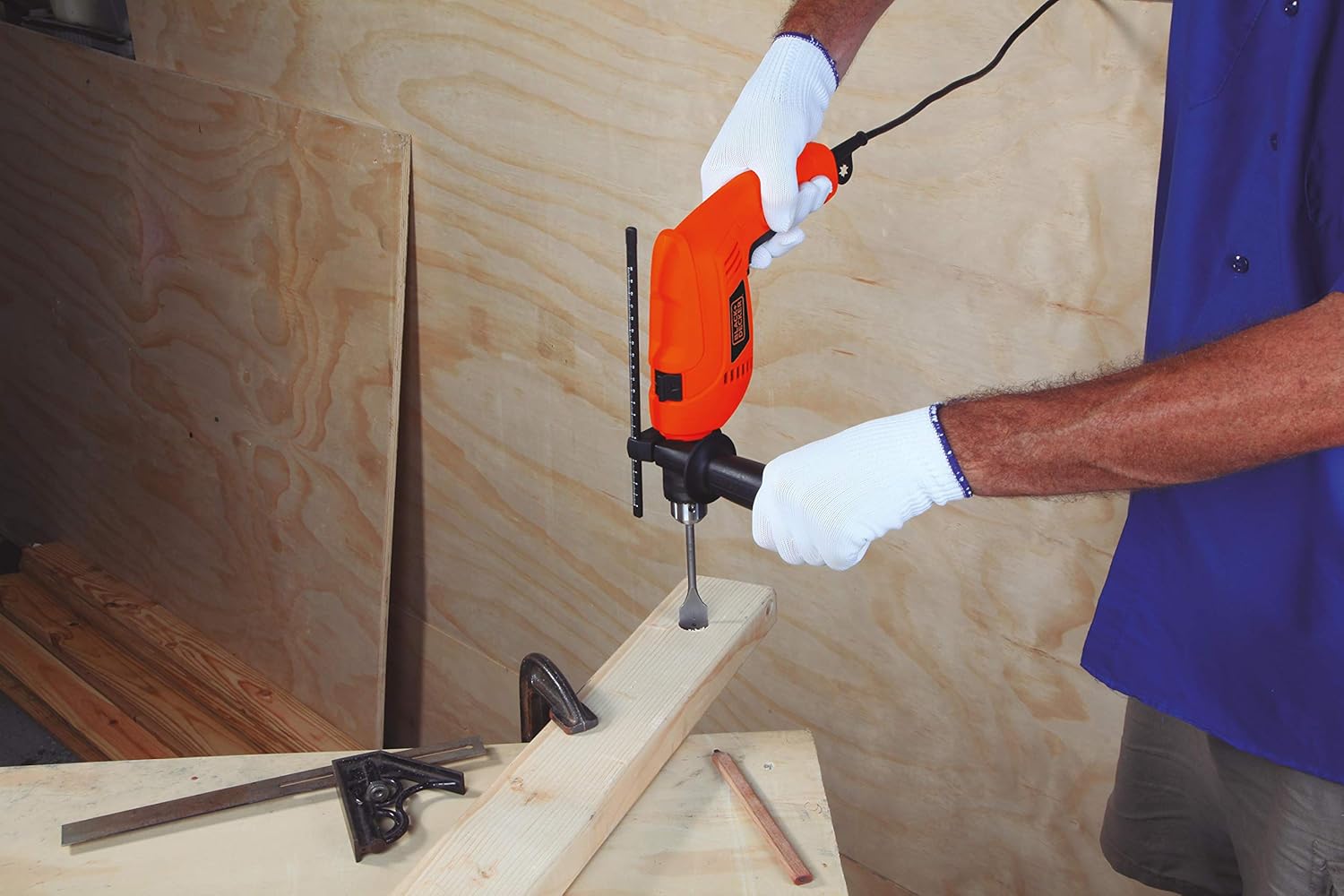 Black+Decker, Corded Electric Hammer Percussion Drill, HD650K-B5