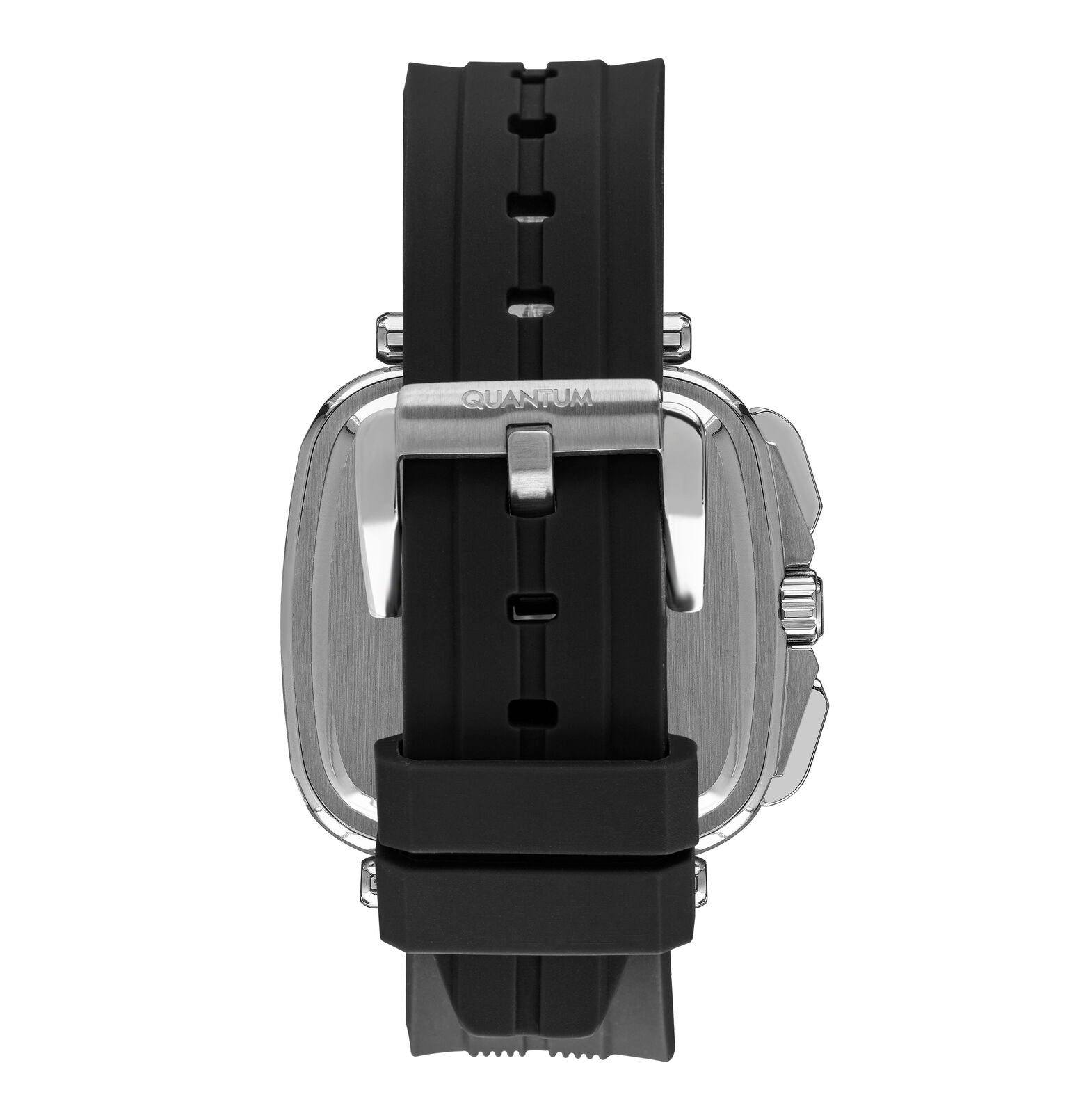 Quantum Men's Watch Analog Black Dial with Black Silicone Band, PWG1014.351