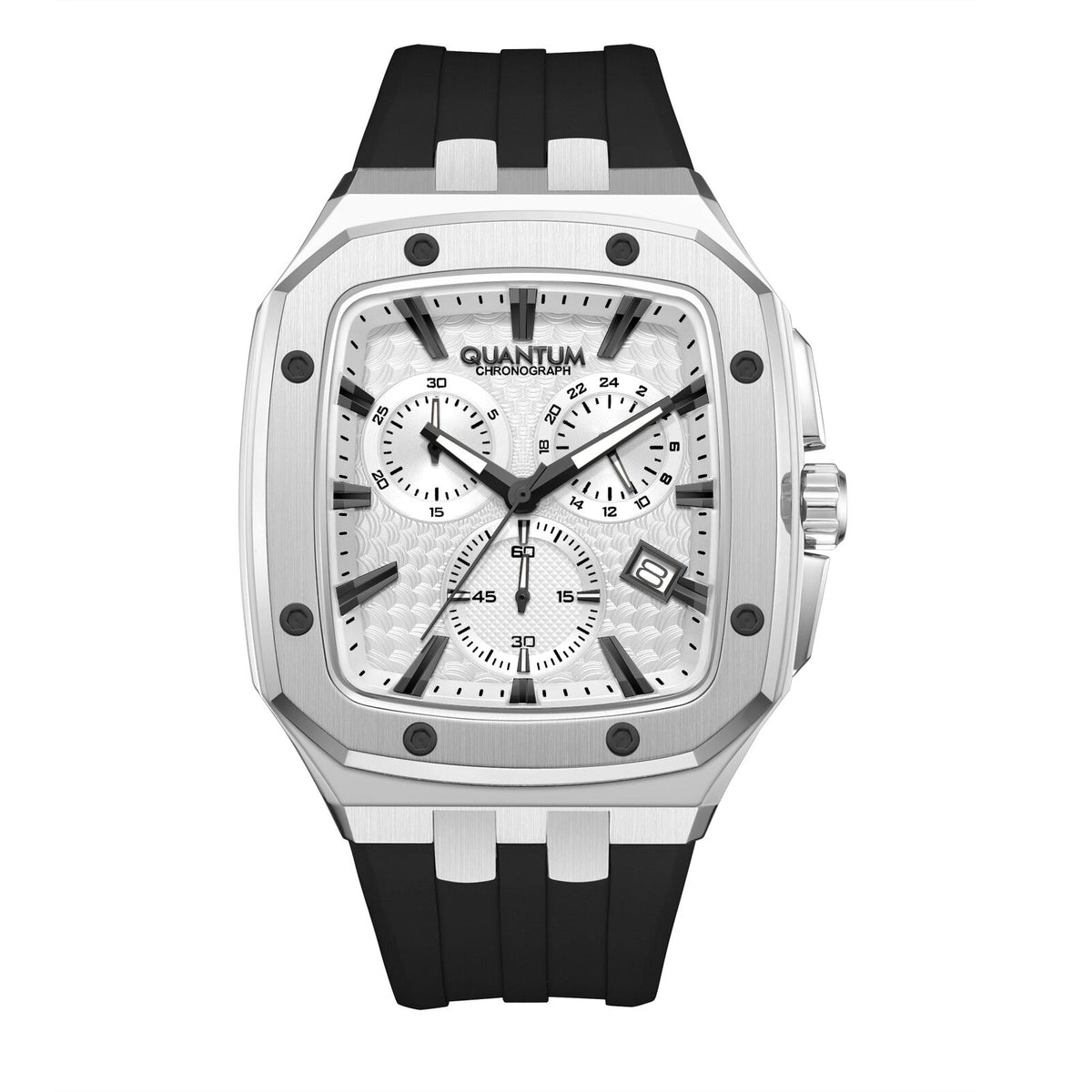 Quantum, Men's, Analog Watch, Silver Dial, with Silicone Band, QU-HNG1033.331