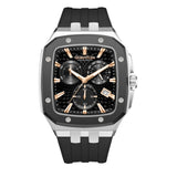 Quantum men analog watch, black dial with black silicone band, model QU-HNG1033.552, Bahrain