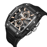 Quantum Men's Watch Analog Black Dial with Black Silicone Band, HNG1161.061