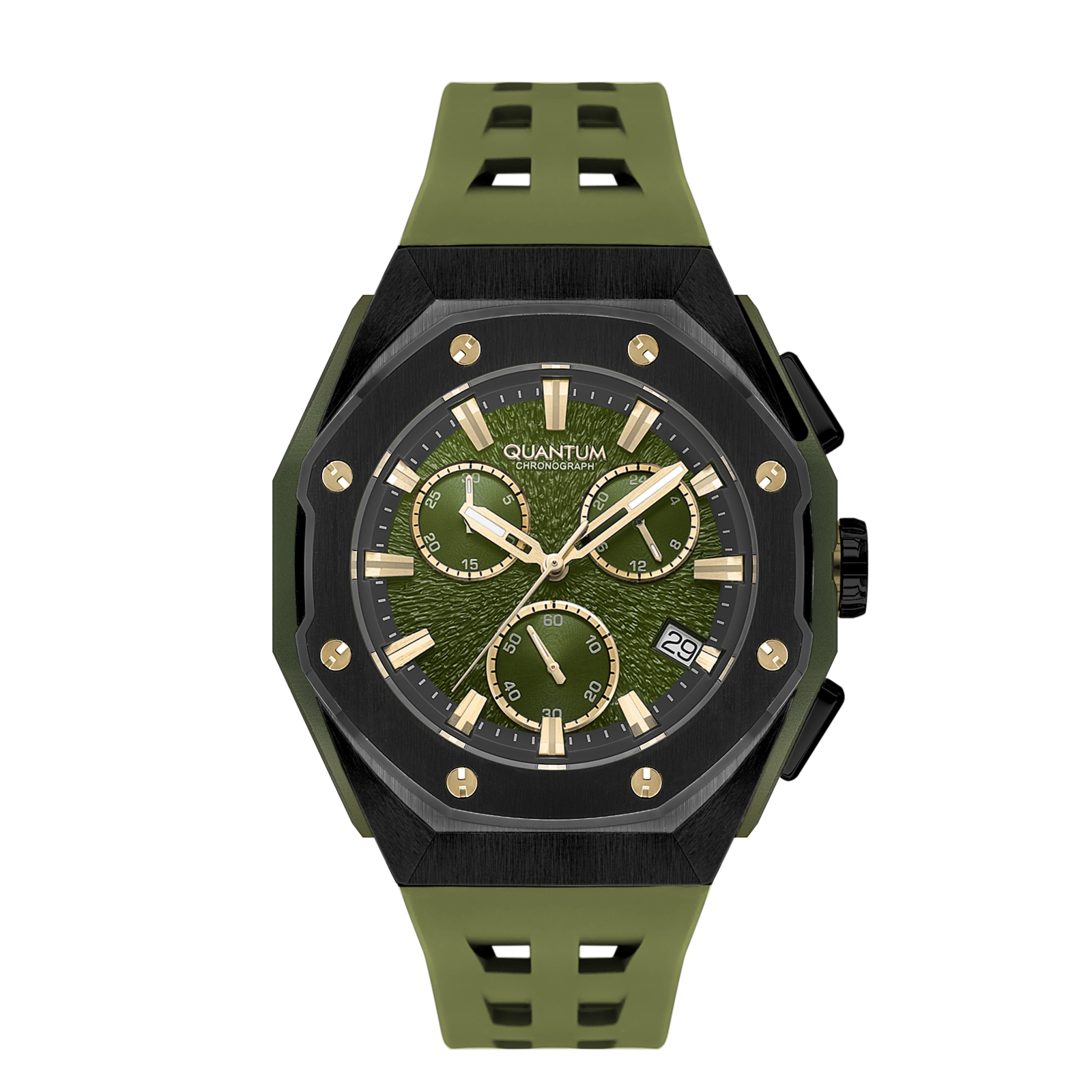 Quantum, Men's, Analog Watch, Green Dial, with Silicone Band, QU-HNG1170.675