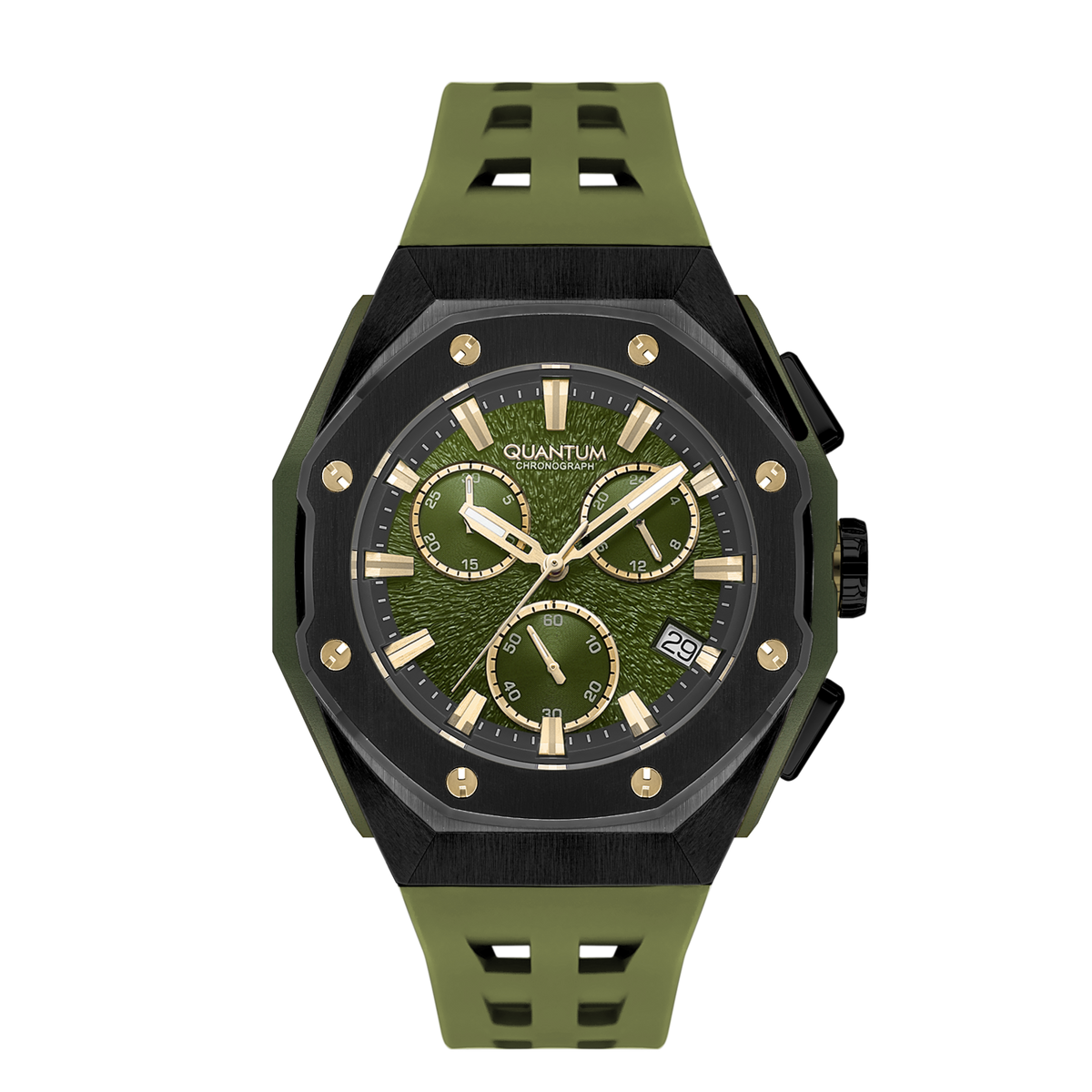 Quantum, Men's, Analog Watch, Green Dial, with Silicone Band, QU-HNG1170.675