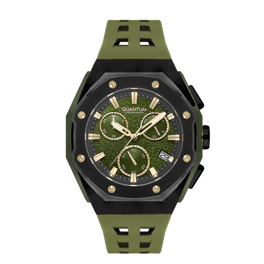 Quantum, Men's, Analog Watch, Green Dial, with Silicone Band, QU-HNG1170.675