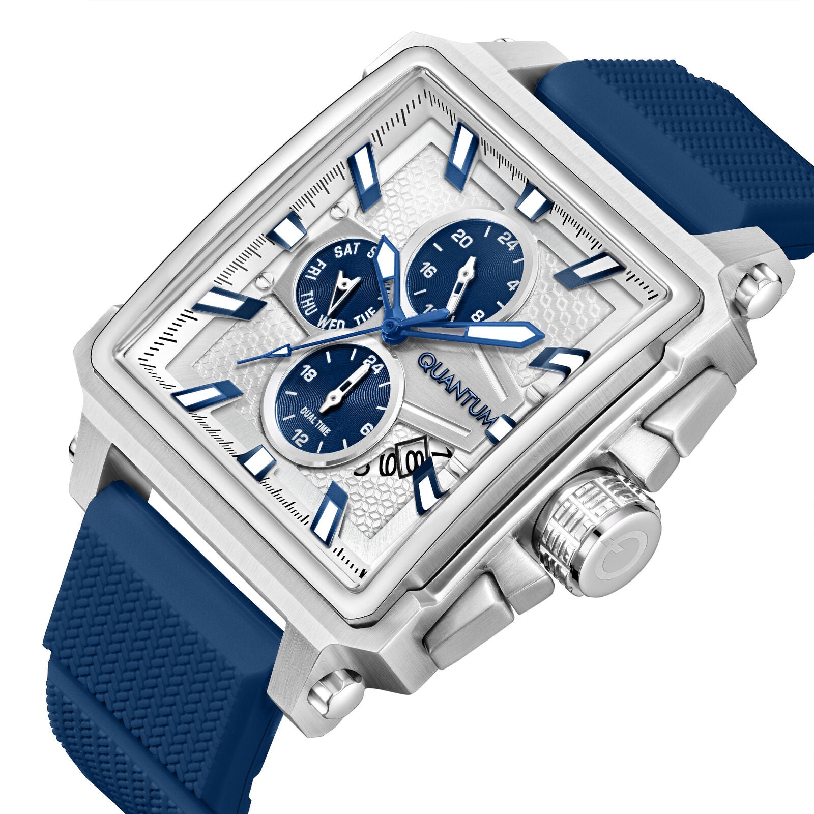 Quantum, Men's, Analog Watch, Blue Dial, with Silicone Band, QU-HNG969.339