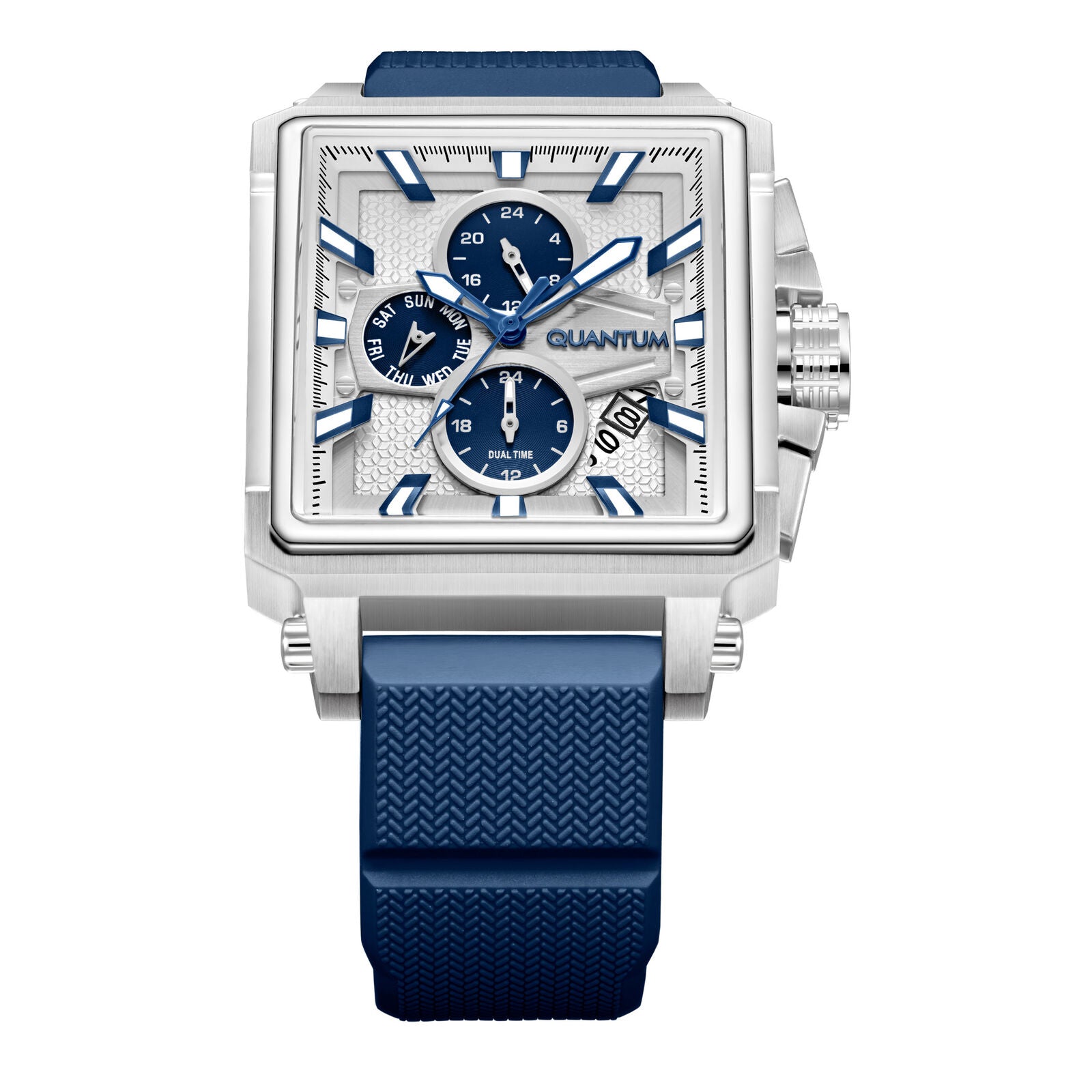 Quantum, Men's, Analog Watch, Blue Dial, with Silicone Band, QU-HNG969.339