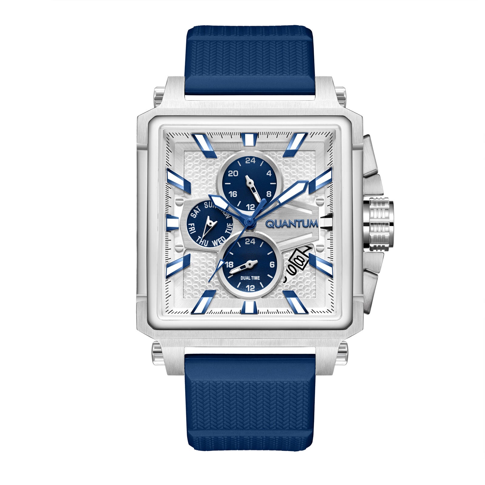 Quantum, Men's, Analog Watch, Blue Dial, with Silicone Band, QU-HNG969.339