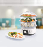 Black+Decker, 775W 10 L 3-Tier Food Steamer with Timer, White, HS6000-B5