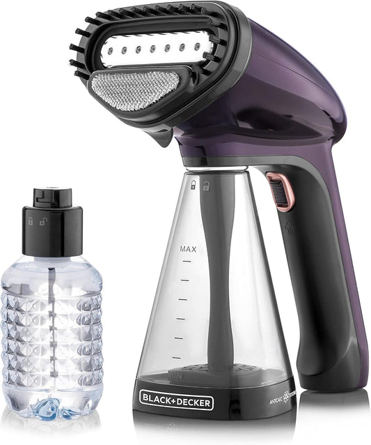 Black+Decker, 1500W Handheld Portable Garment Steamer with Auto Shut-Off, Purple , HST1500 Garment Steamer BL-HST1500