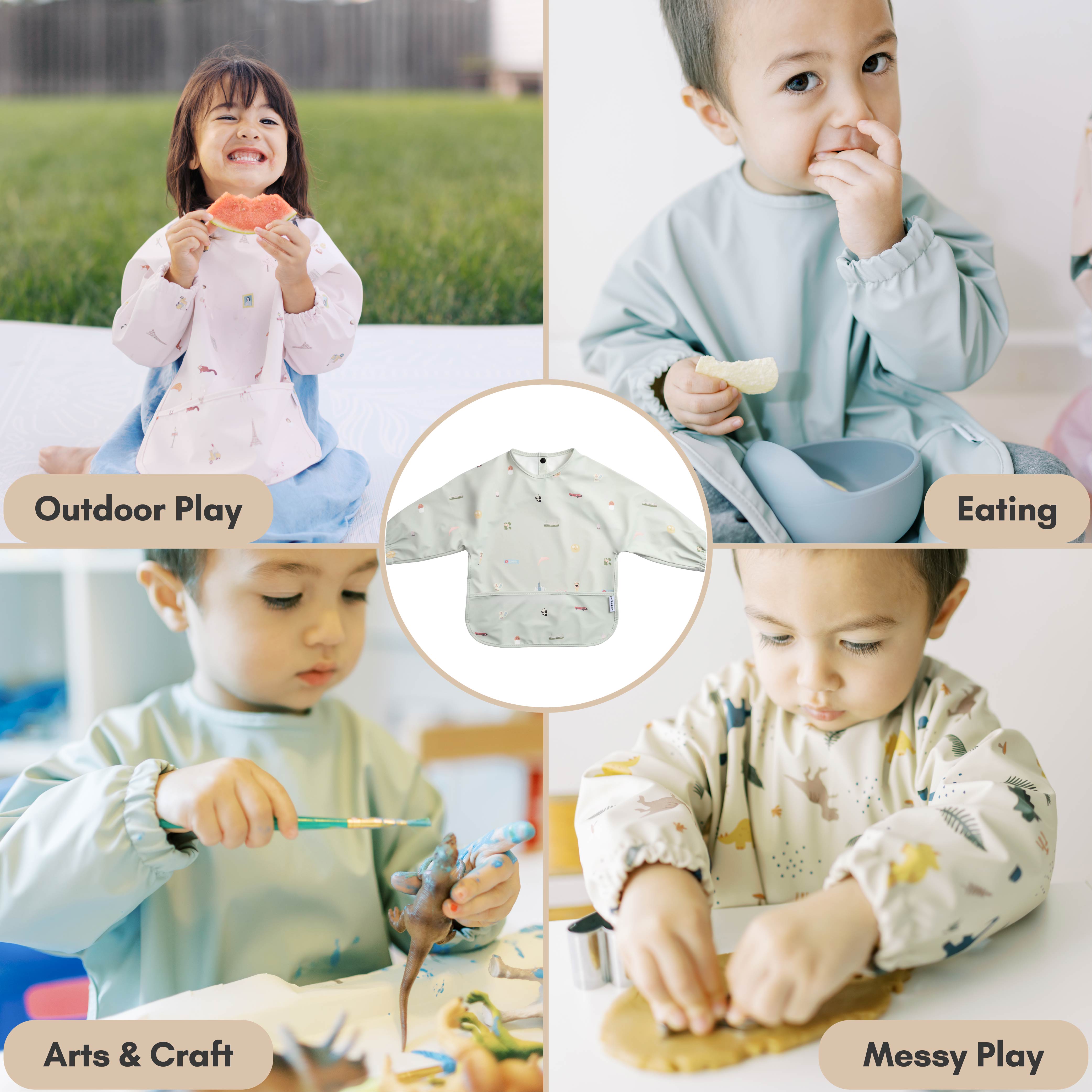 Milk It Baby Water Proof Sleeved Bib, Hong Kong City, MI-SBHK006S