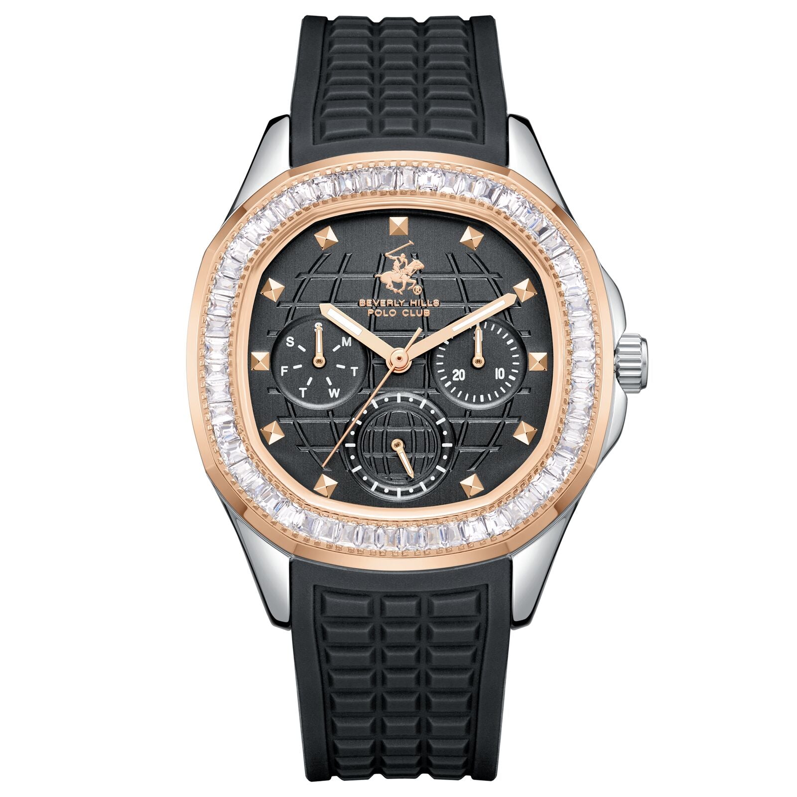 Beverly Hills Polo Club Women's Watch Analog Black Dial with Black Silicone Band, BP3735C.551
