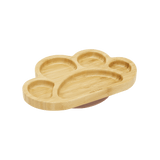 Milk It Baby, Bamboo Tiger Paw Suction Plate & Fork Set, Dusty Pink, MI-BAMTPDP006