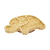 Milk It Baby, Bamboo Elephant Suction Plate & Fork Set, Dusty Pink, MI-BAMEDP002