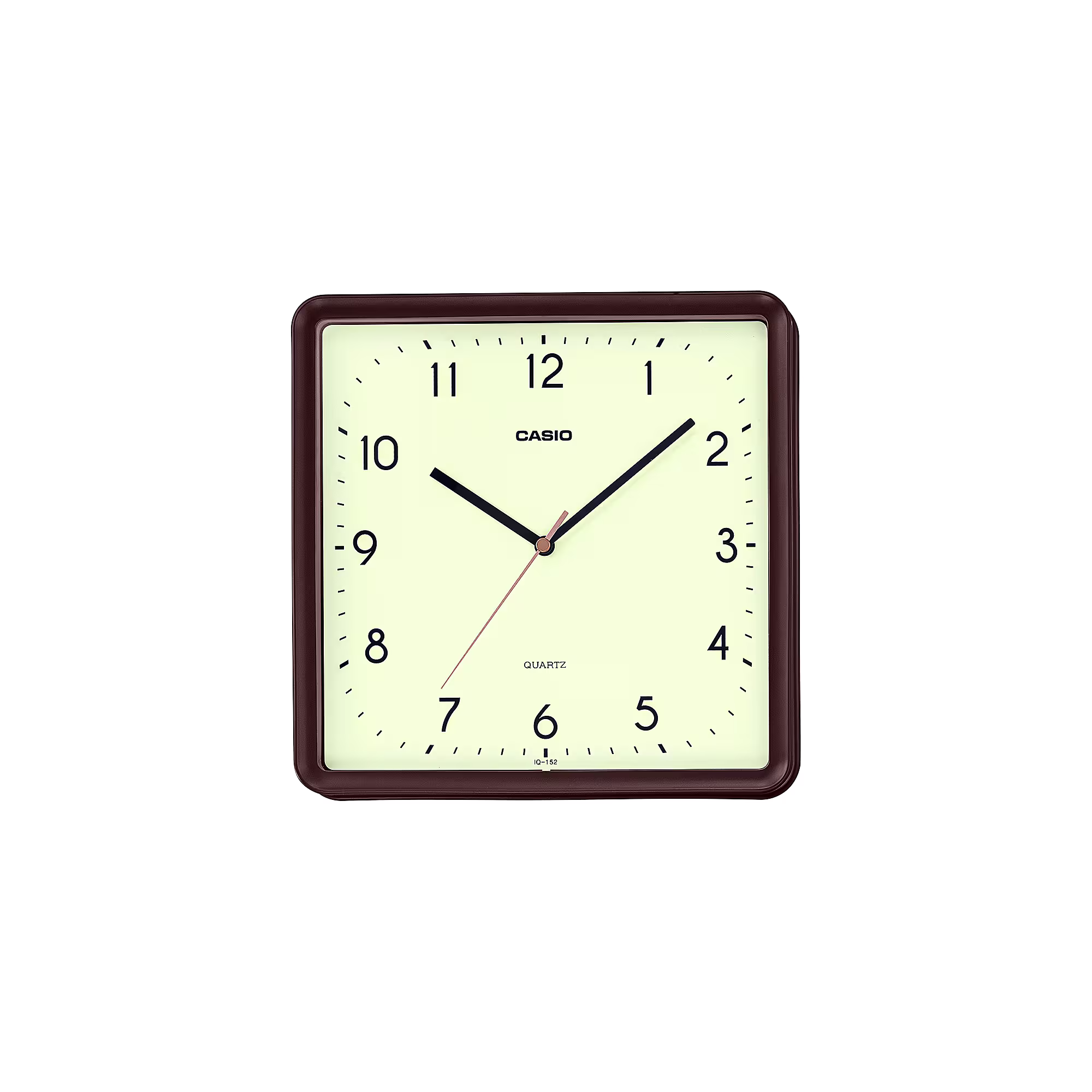Casio Analog Wall Clock | Quiet Sweep, Square Case | Brown & Cream, IQ-152-5DF Casio Wall Clock IQ-152-5DF