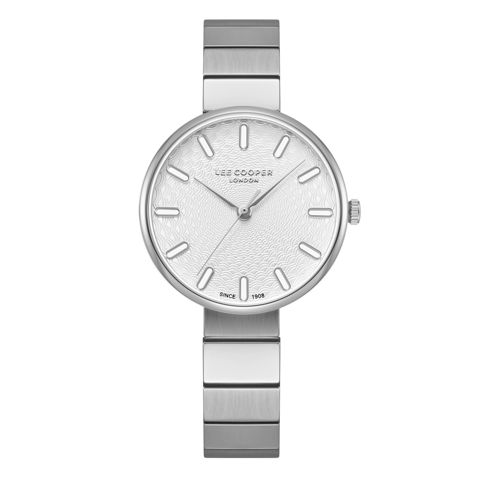 Lee Cooper Women's Watch Analog Silver Dial with Silver Stainless Steel Band, LC08069.330