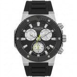 Quantum Men's Chronograph Watch Black Dial Black Silicone Band, HNG1232.351